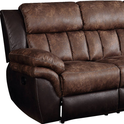 91" Espresso Microfiber Reclining Sofa With Black Legs-2