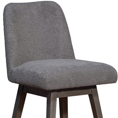 26" Gray Solid Wood Swivel Bar Chair - Loft&Timber