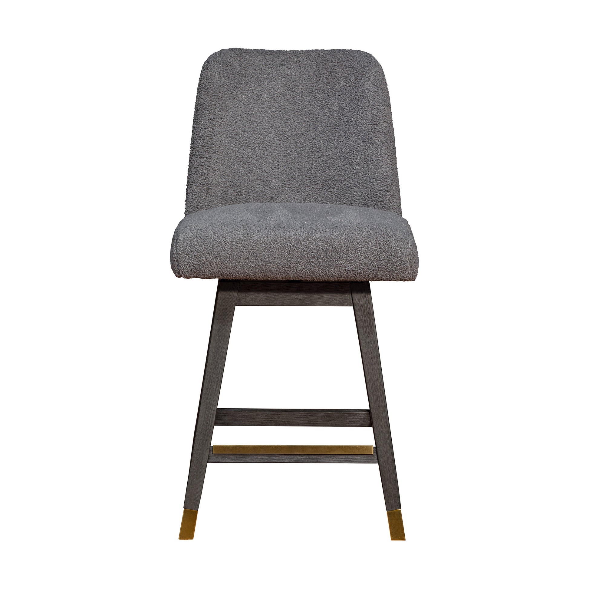 26" Gray Solid Wood Swivel Bar Chair - Loft&Timber