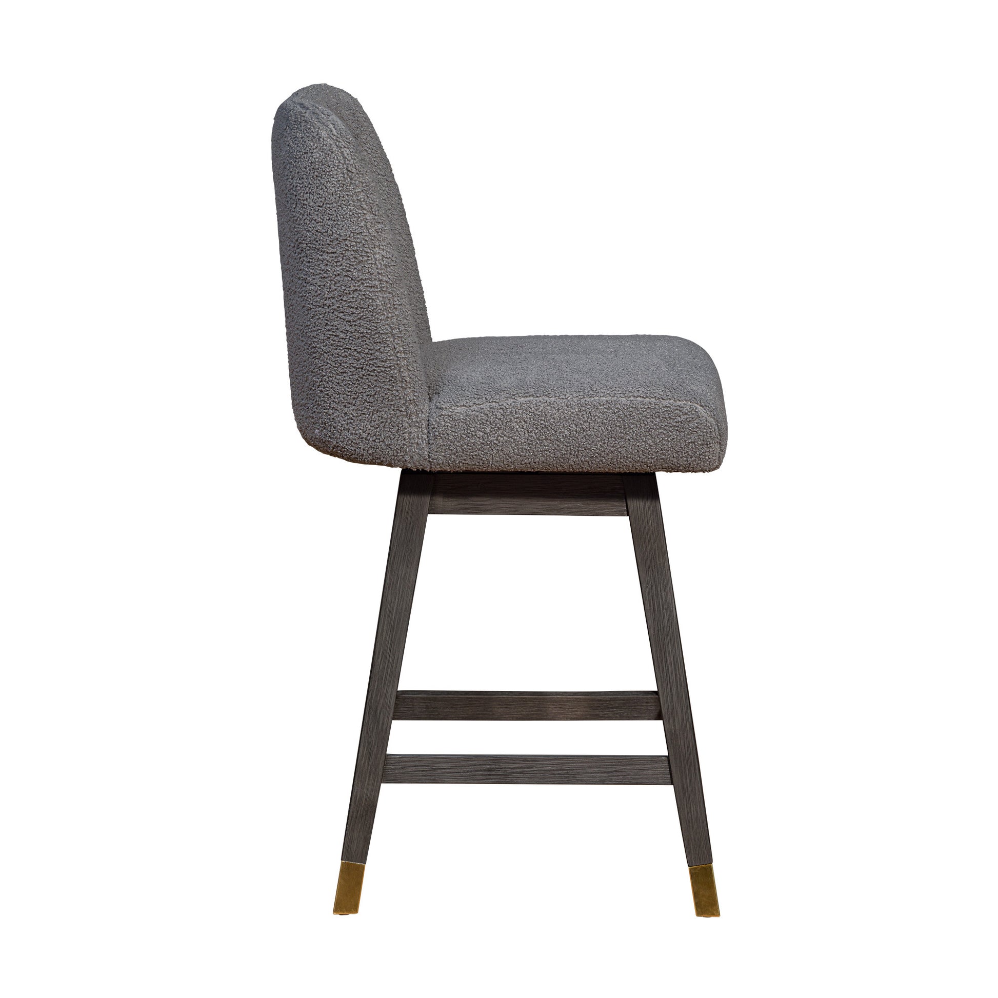 26" Gray Solid Wood Swivel Bar Chair - Loft&Timber