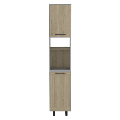 82" Gray And Oak Wood Pantry Or Storage Closet - Loft&Timber