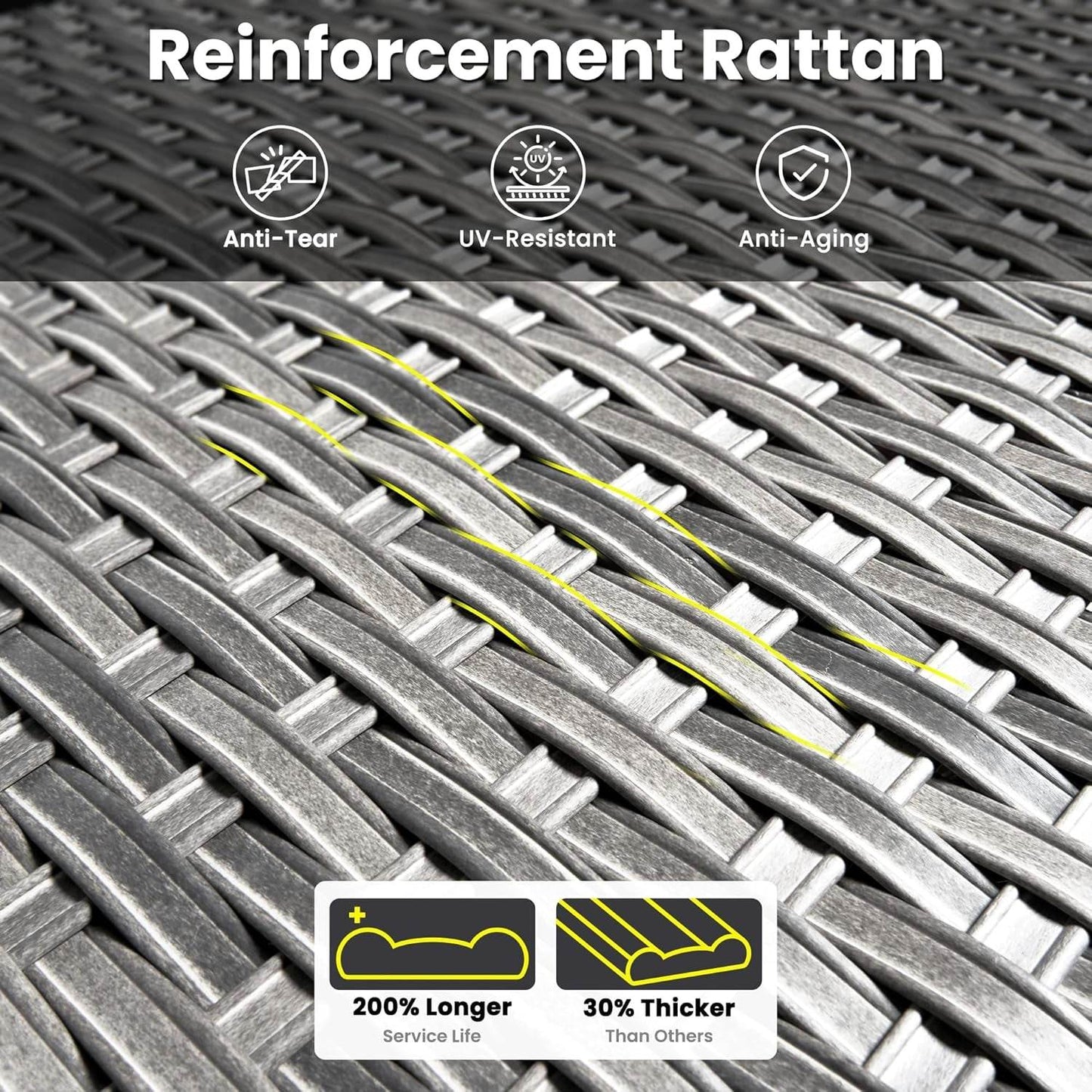 Seven Piece Outdoor Patio Furniture Set with Fire Pit - Loft&Timber