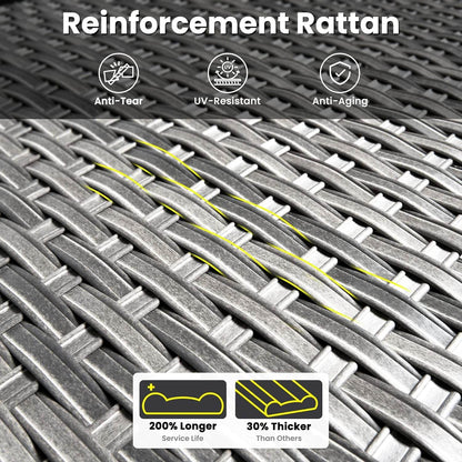 Seven Piece Outdoor Patio Furniture Set with Fire Pit - Loft&Timber