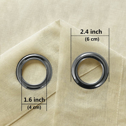 Custom Curtains: Faux Linen Sheer Curtains, Set of 2 Panels - Loft&Timber