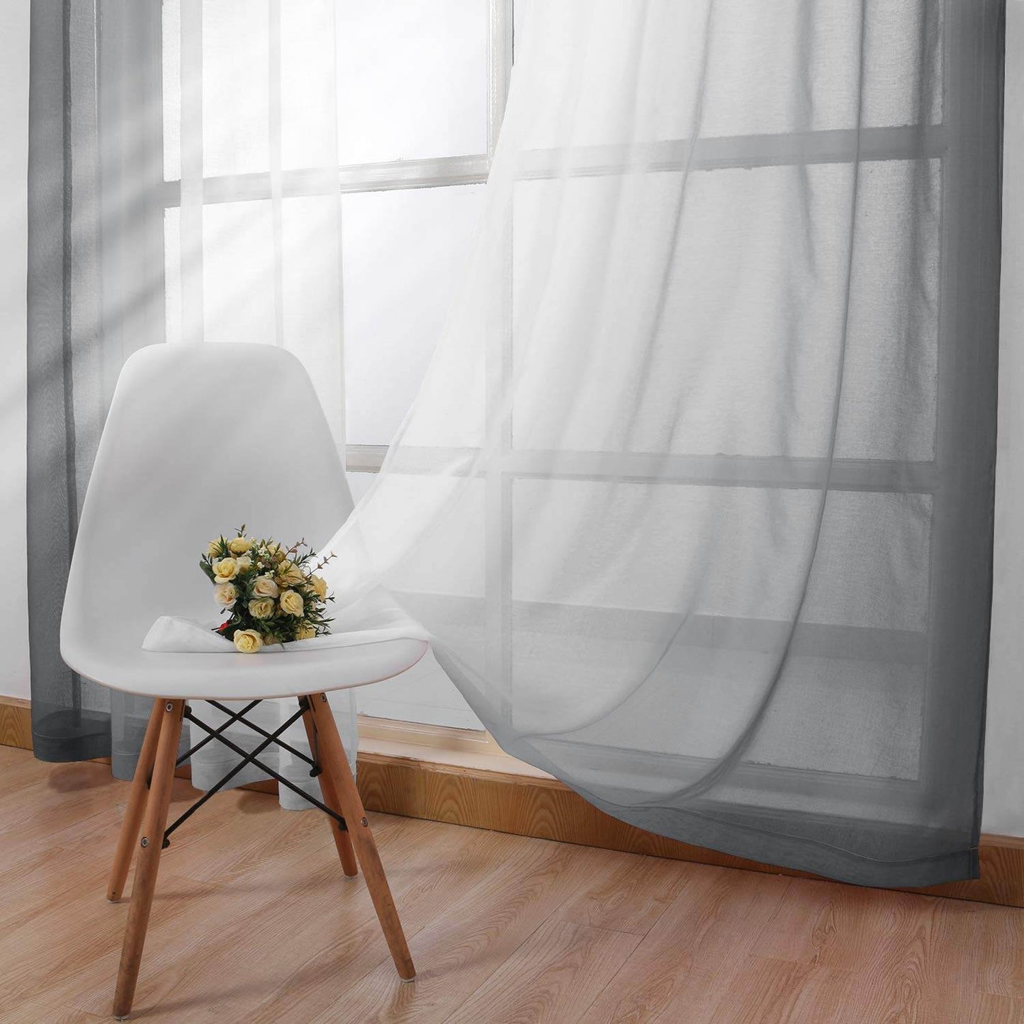 Custom Curtains: Ombre Sheer Curtains, Set of 2 Panels - Loft&Timber