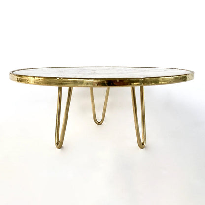 White Crystal Agate Cake Stand/Centrepiece/Display Stand/Tray 10" Round - Loft&Timber