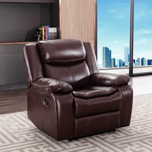 Breathable Leather Manual Recliner for Living Room - Loft&Timber