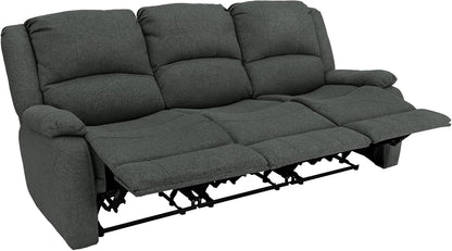 80" RV Triple Recliner Convertible Console, Fossil Cloth - Loft&Timber