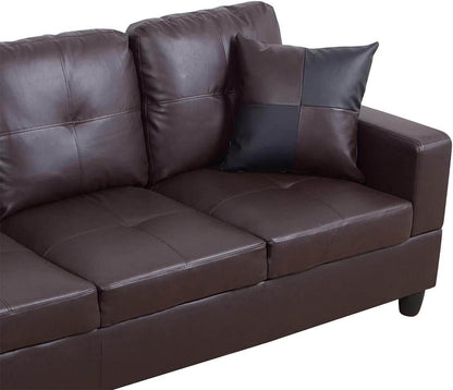 Brown Leather Sectional Couch - Loft&Timber