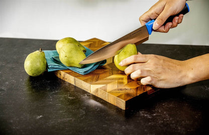 Duo-Grip 3 Piece Kitchen Knife Set With Blade Guards, Blue - Loft&Timber