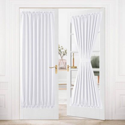 DWCN French Blackout Door Curtains, 1 Curtain Panel with Tieback - Loft&Timber