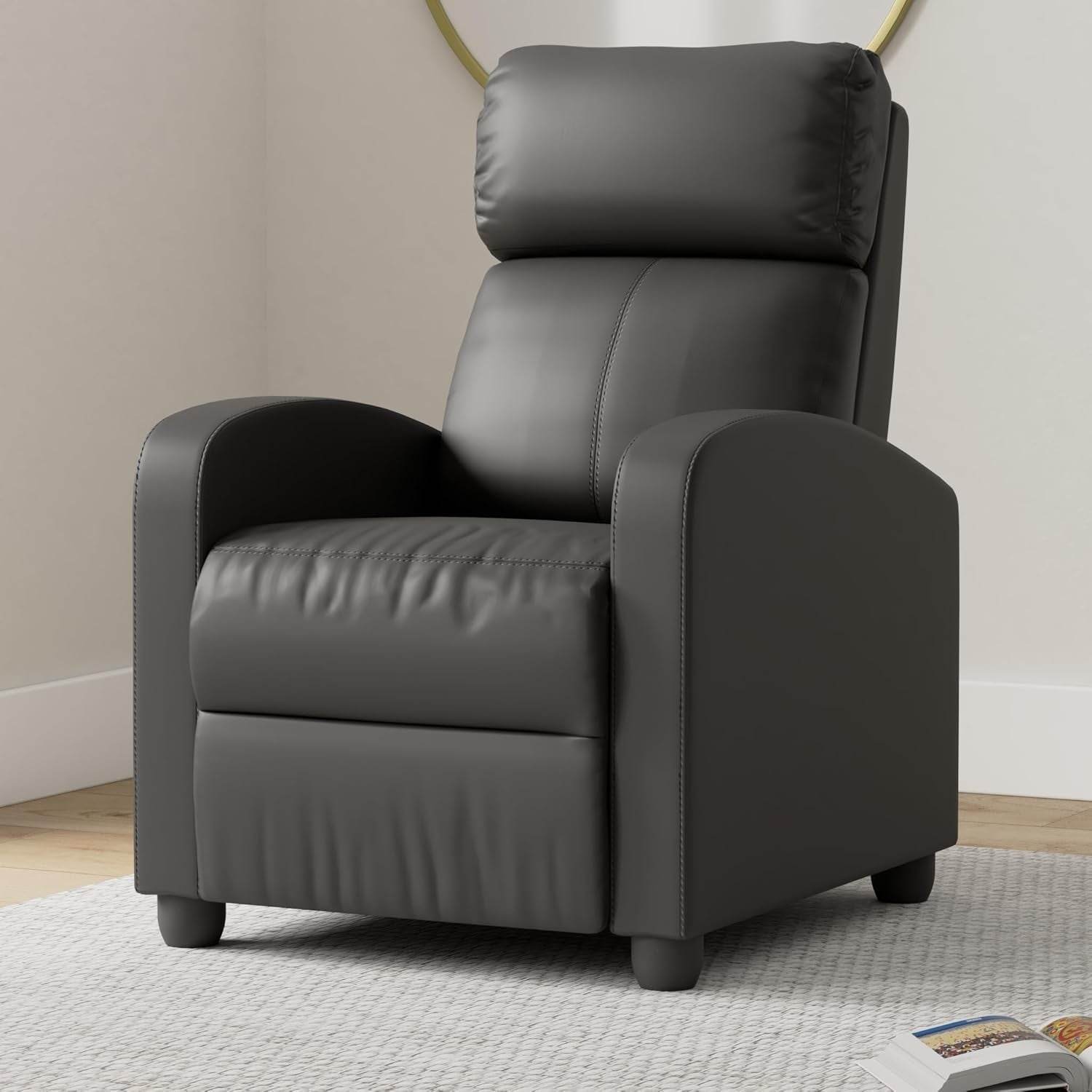Leather Recliner Sofa with Massage and Heat - Loft&Timber