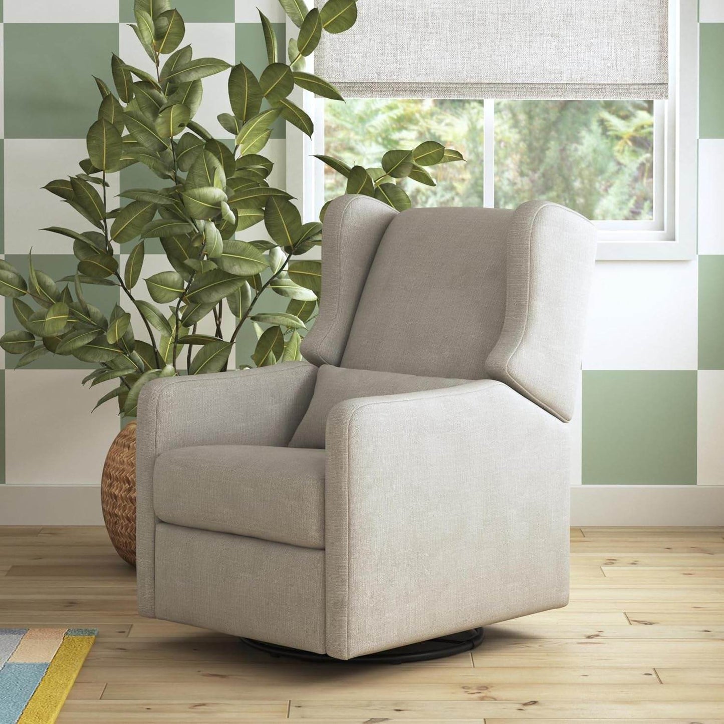 Carter'S by Arlo Recliner and Swivel Glider in Performance Grey Linen, Water Repellent - Loft&Timber