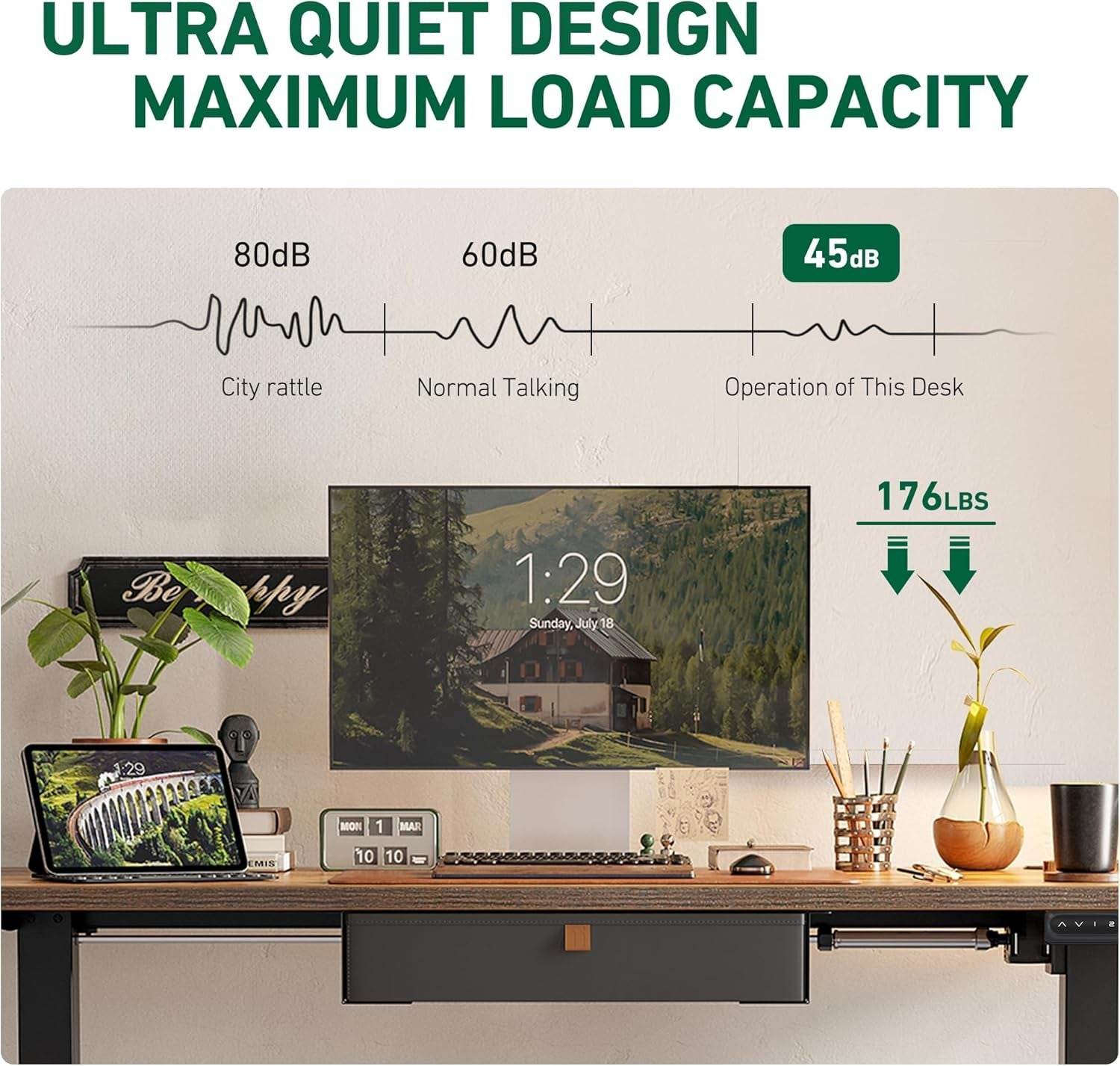 40 X 24 Inches Standing Desk with Drawer, Adjustable Height Electric Stand up Desk with Storage, Sit Stand Home Office Desk, Ergonomic Computer Desk, Black - Loft&Timber