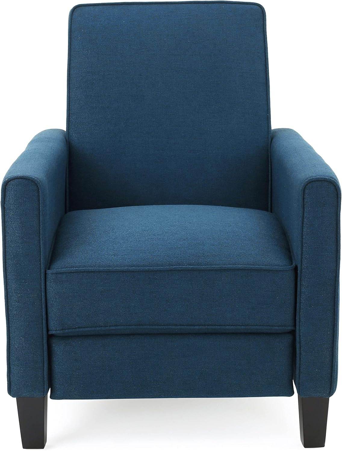 Emmie Fabric Recliner (Set of 2), Navy Blue, Dark Brown - Loft&Timber