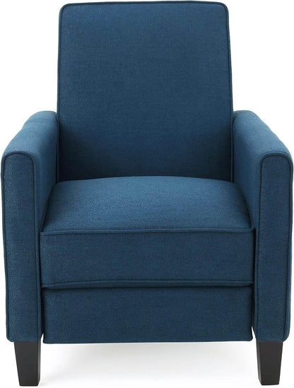 Emmie Fabric Recliner (Set of 2), Navy Blue, Dark Brown - Loft&Timber