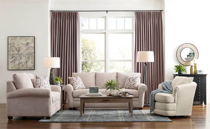 Coziest Transitional Sofa Flared Arms And Wooden Legs - Loft&Timber