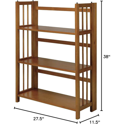 Stackable Chestnut Bookcase - 3 Shelves, 27.5″ Wide - Loft&Timber