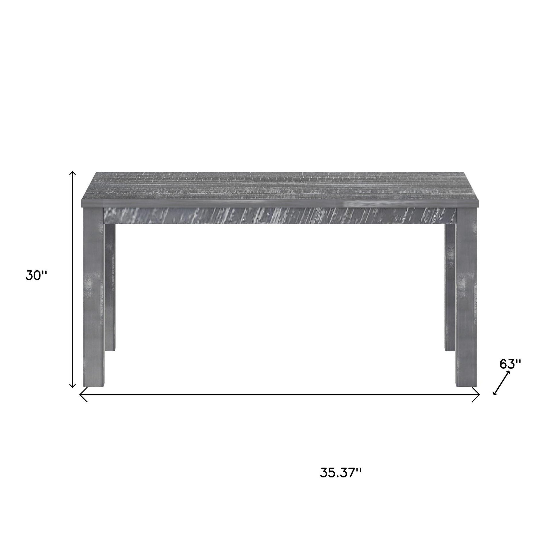 35" Gray Solid Wood Dining Table - Loft&Timber