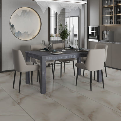 35" Gray Solid Wood Dining Table - Loft&Timber