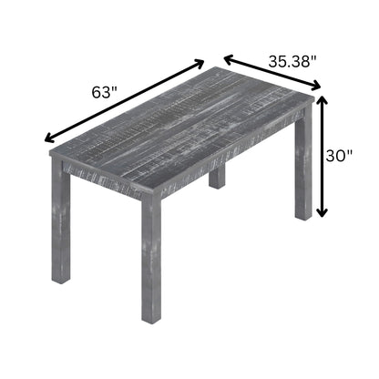 35" Gray Solid Wood Dining Table - Loft&Timber