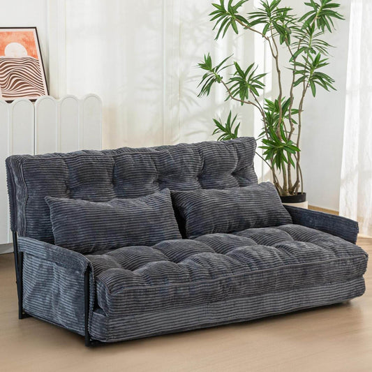 Dark Grey Double Adjustable 5-Position Floor Sofa - Loft&Timber