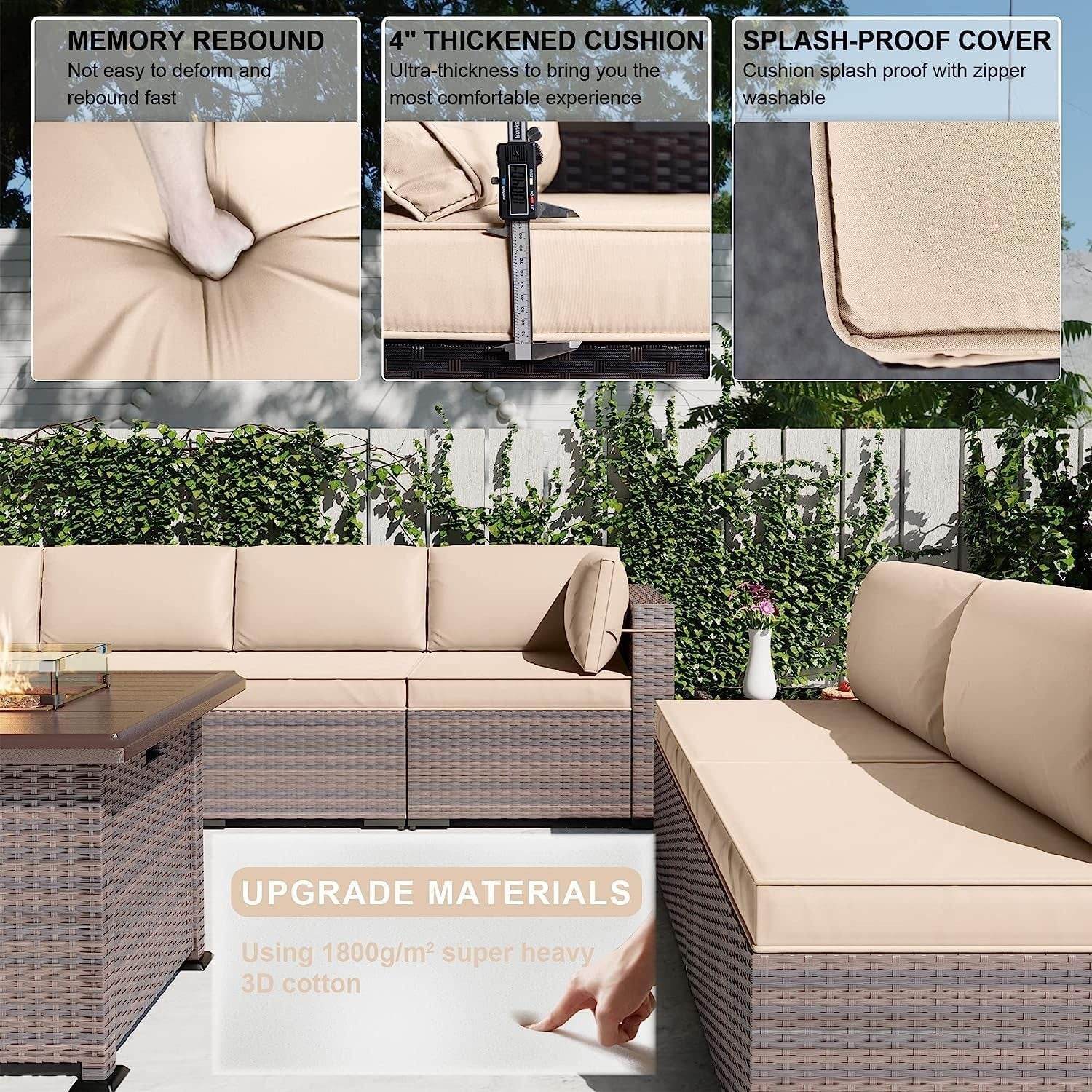 13 Piece Outdoor Patio Furniture Set with Fire Pit - Loft&Timber