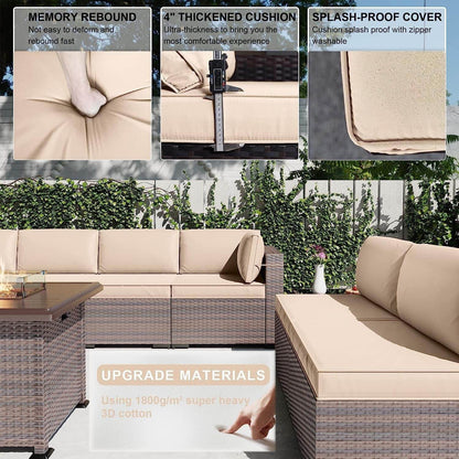 13 Piece Outdoor Patio Furniture Set with Fire Pit - Loft&Timber
