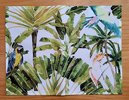 Charlo's Set of 4 Waterproof Rectangular Placemats Brazilian Parrot 17X13 - Loft&Timber