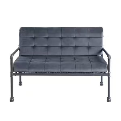 51" Gray Velvet Loveseat - Loft&Timber