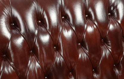 69" Brown And Walnut Top Grain Leather Curved Loveseat and Toss Pillows-8