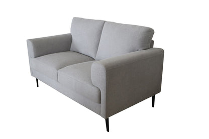 61" Light Gray And Black Linen Loveseat - Loft&Timber