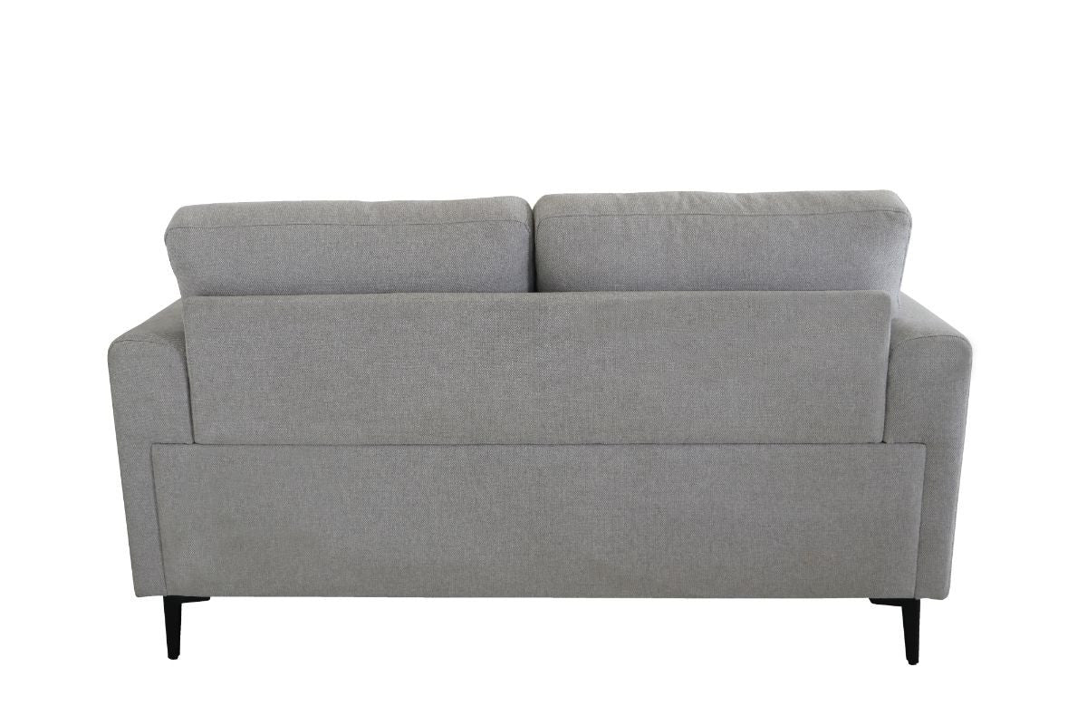 61" Light Gray And Black Linen Loveseat - Loft&Timber