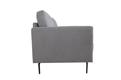 61" Light Gray And Black Linen Loveseat - Loft&Timber