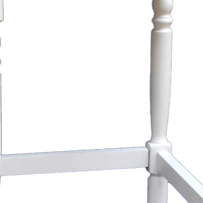 29" Natural And Antiqued White Solid Wood Backless Bar Height Bar Chair - Loft&Timber