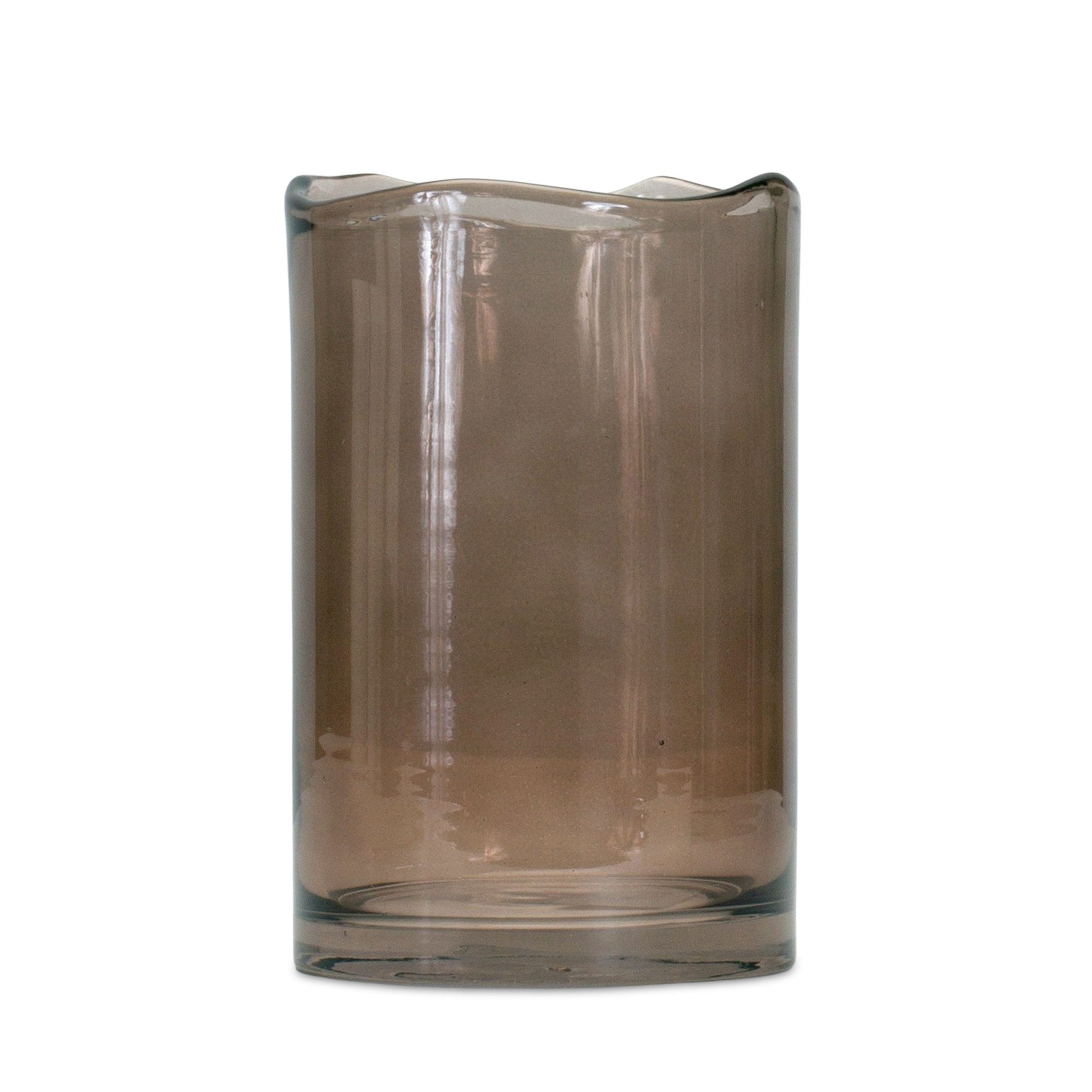 8" Brown Cylinder Glass Table Vase - Loft&Timber