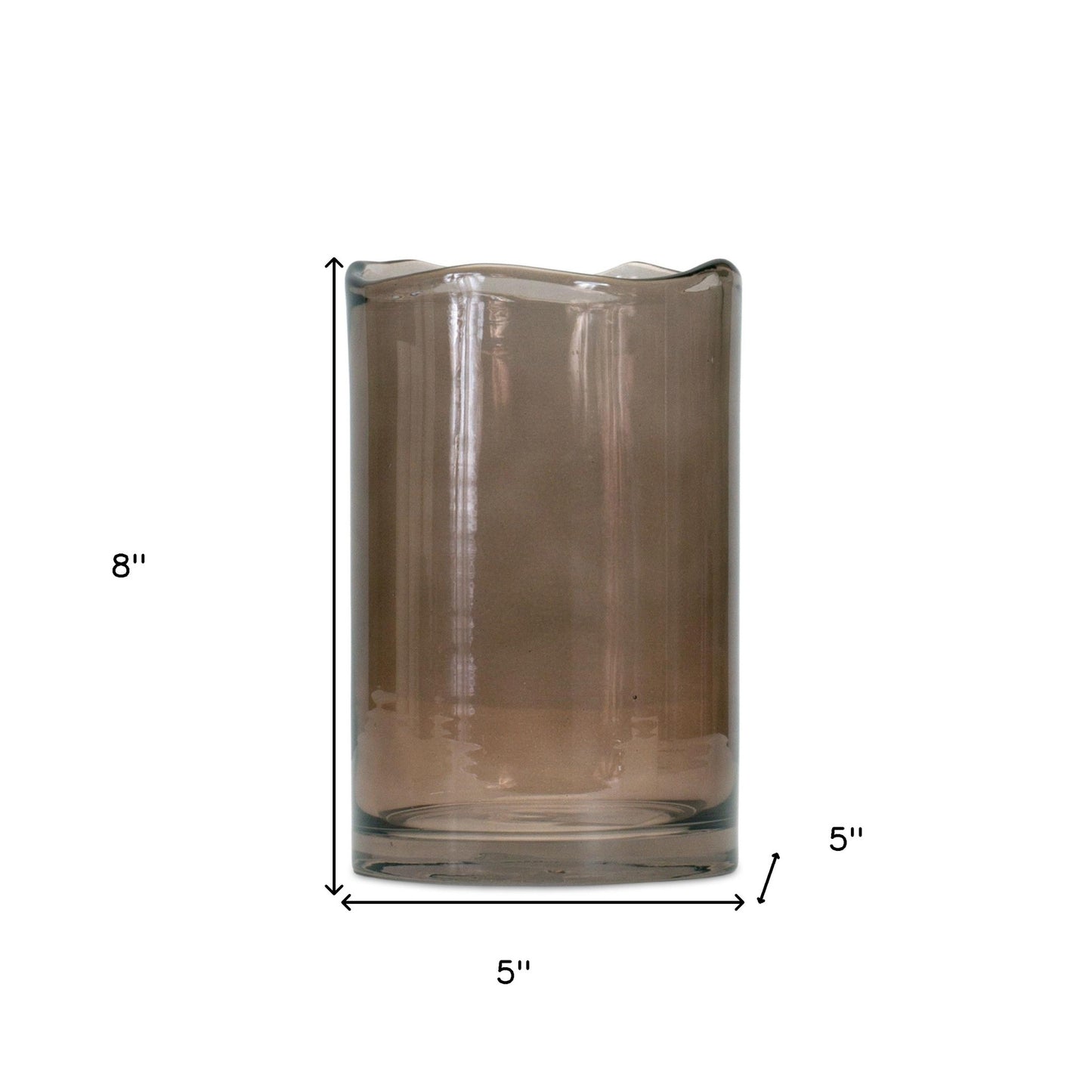 8" Brown Cylinder Glass Table Vase - Loft&Timber