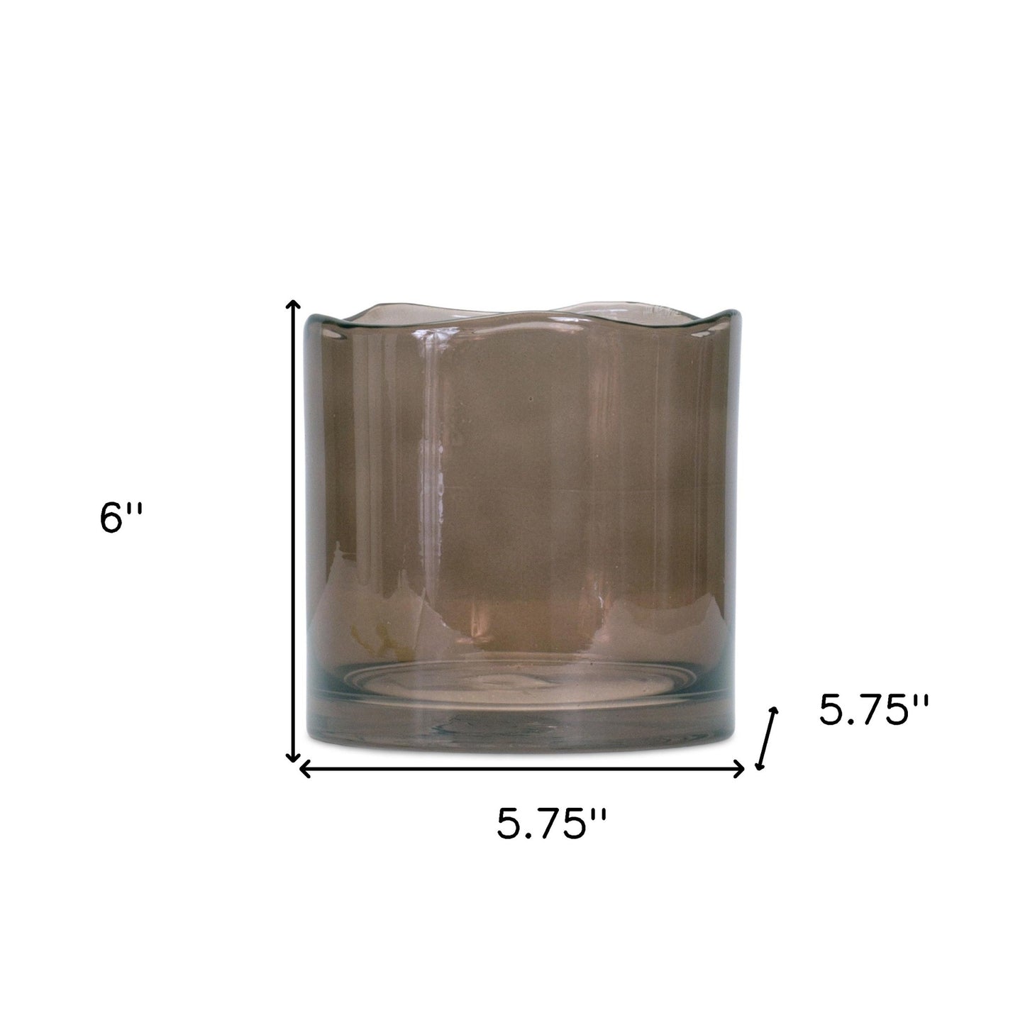 6" Brown Cylinder Glass Table Vase - Loft&Timber