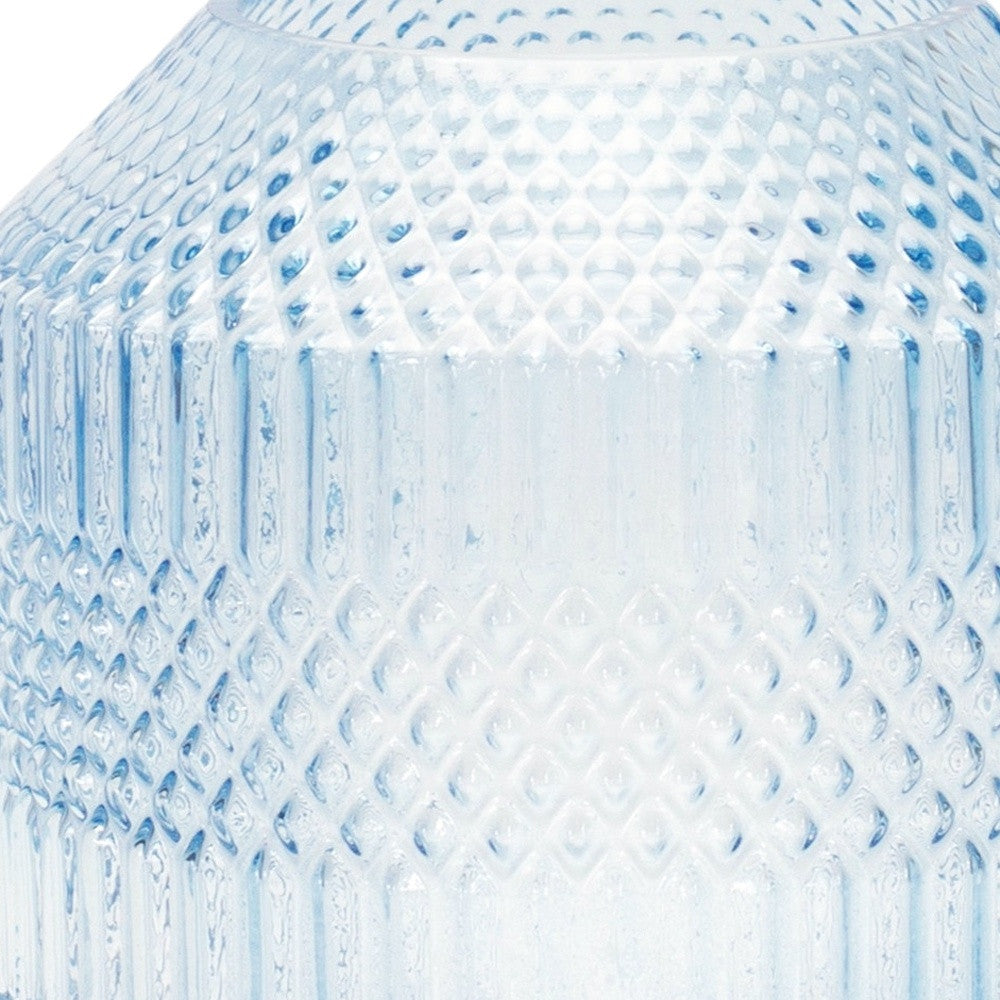 7" Pale Blue Geometric Cylinder Glass Table Vase - Loft&Timber