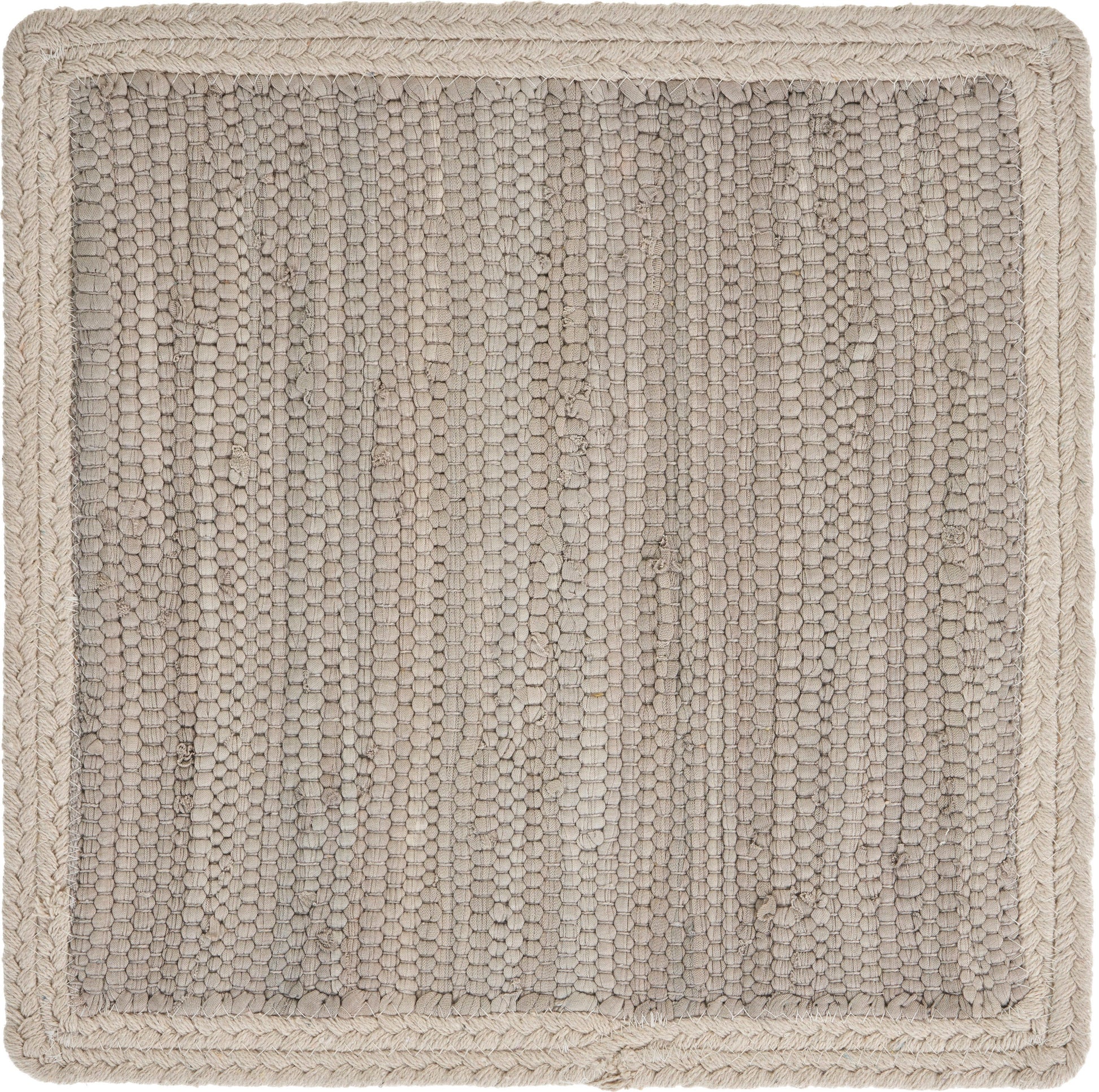 15" Set of Four Natural Solid With Border Cotton Square Placemats-2
