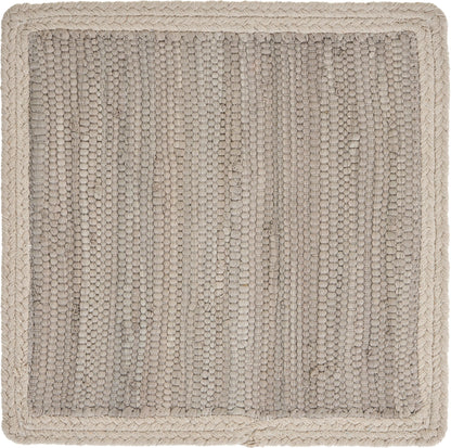15" Set of Four Natural Solid With Border Cotton Square Placemats-2