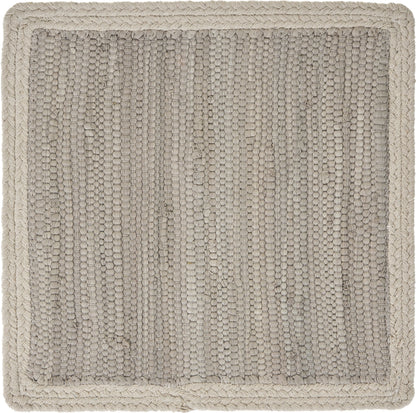 15" Set of Four Natural Solid With Border Cotton Square Placemats-3