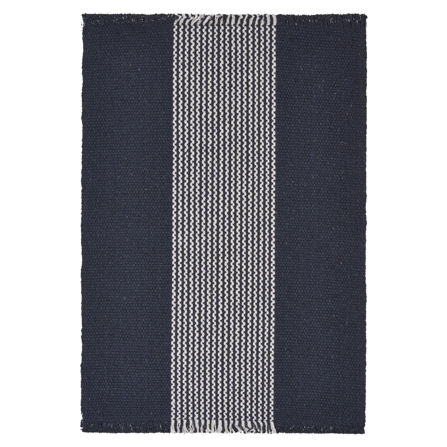 19" Set of Four Navy Blue And White Striped Cotton Placemats - Loft&Timber