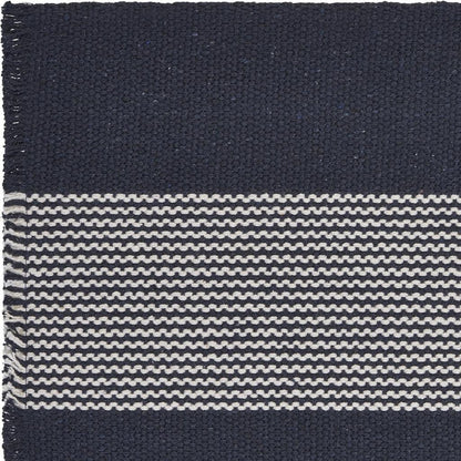 19" Set of Four Navy Blue And White Striped Cotton Placemats - Loft&Timber