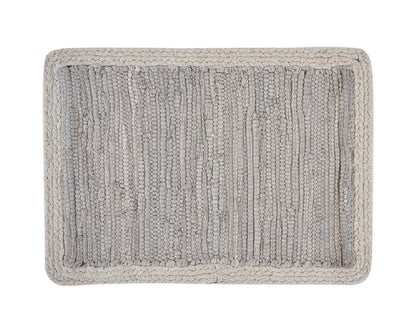 19" Set of Four Gray And Natural Cotton Placemats - Loft&Timber