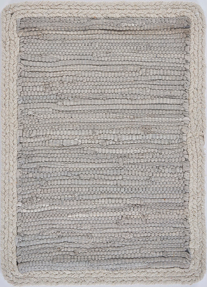 19" Set of Four Gray And Natural Cotton Placemats - Loft&Timber