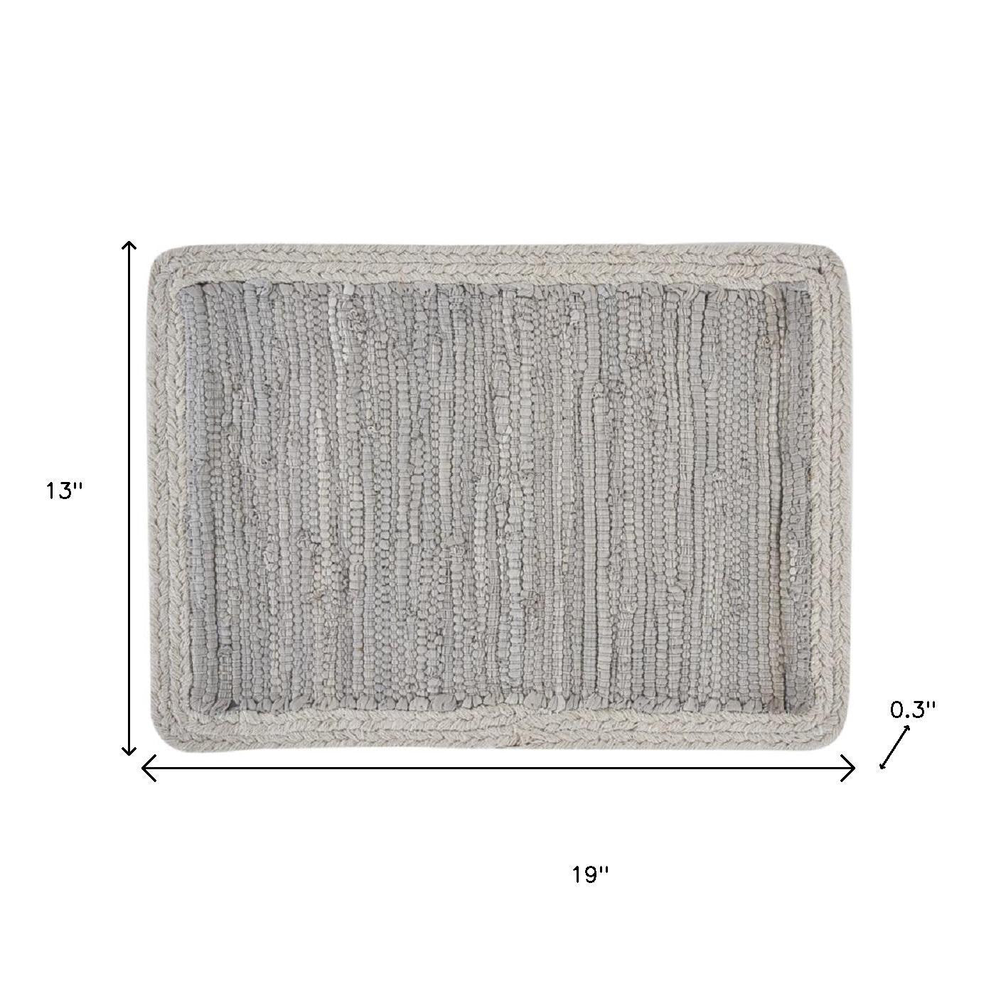 19" Set of Four Gray And Natural Cotton Placemats - Loft&Timber