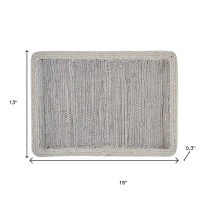 19" Set of Four Gray And Natural Cotton Placemats - Loft&Timber