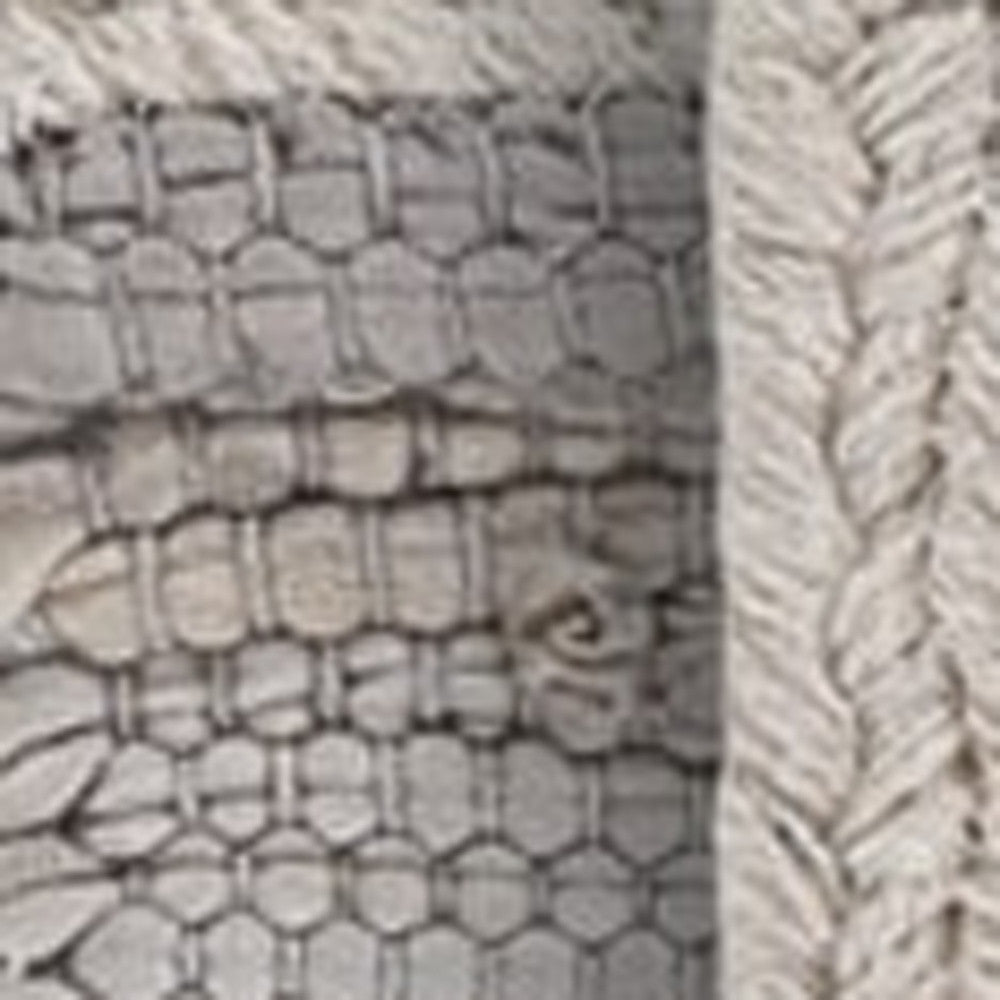 19" Set of Four Gray And Natural Cotton Placemats - Loft&Timber