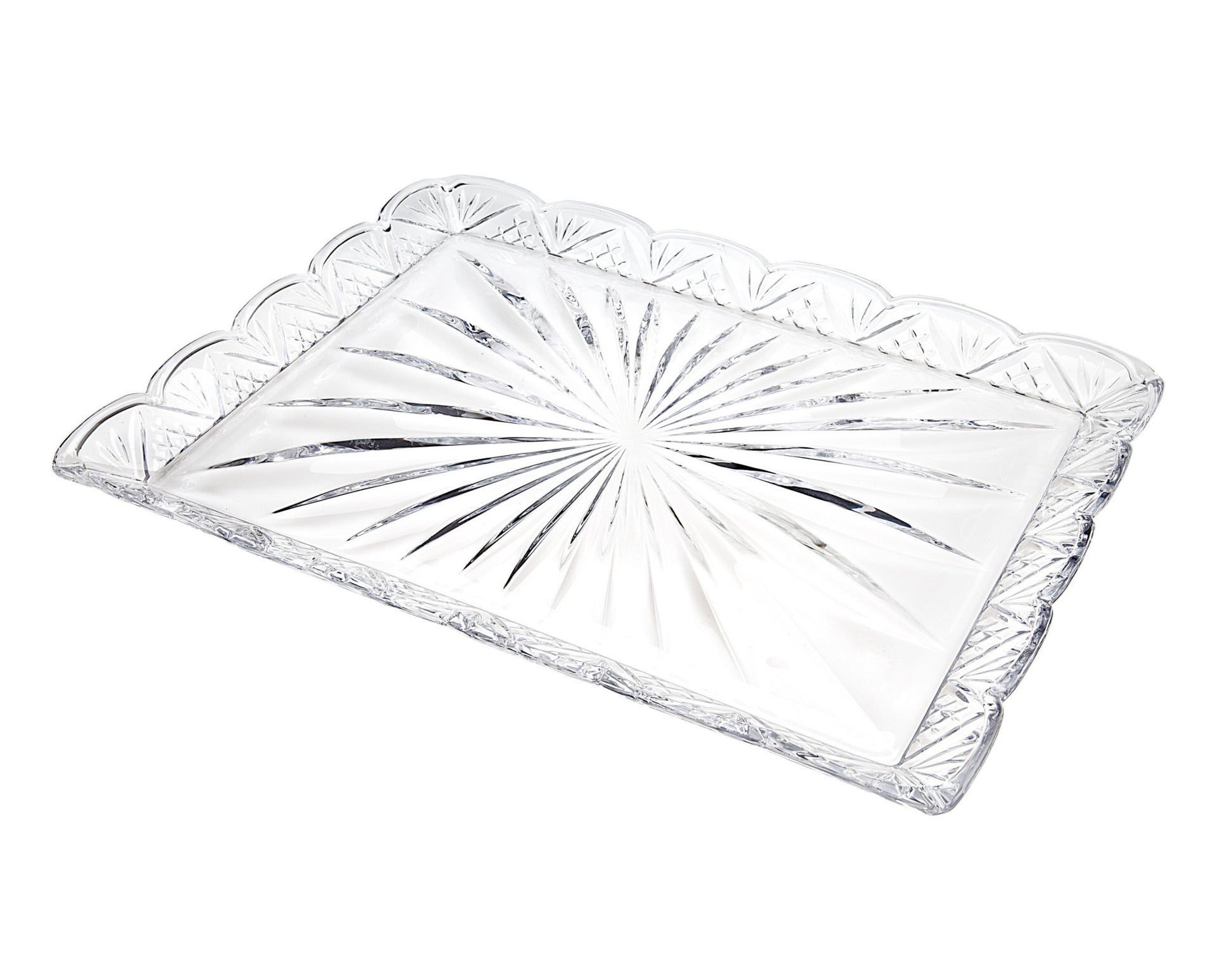 16" Clear Rectangular Crystal Serving Tray - Loft&Timber
